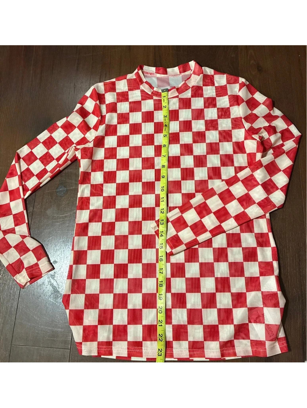 NW Red & White Checkered Mesh Top – XS/S